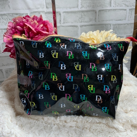 Dooney & Bourke Handbags - Dooney & Bourke Black Multicolor Logo Cosmetic Bag